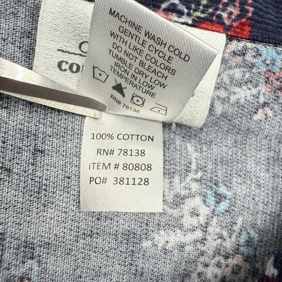 Vermont County Store Farmhouse Maxi Dress Medium Pockets Blue Corduroy Floral - Picture 12 of 14